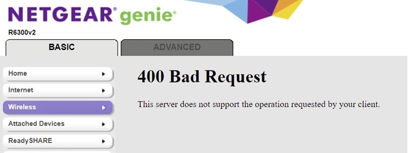 Fix 400 Bad Request Error on Netgear Router